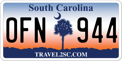 SC license plate OFN944