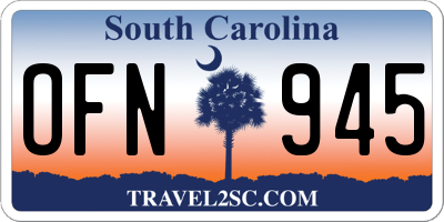 SC license plate OFN945