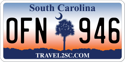 SC license plate OFN946