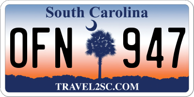 SC license plate OFN947