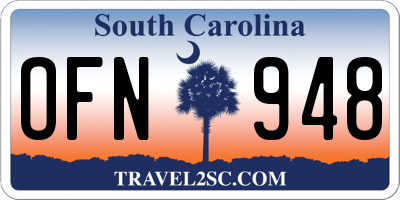 SC license plate OFN948