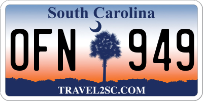 SC license plate OFN949
