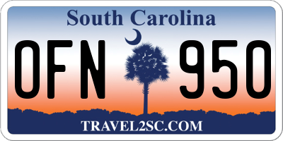 SC license plate OFN950