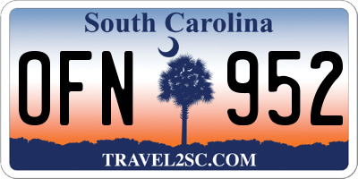 SC license plate OFN952