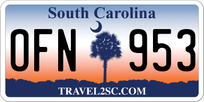 SC license plate OFN953