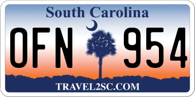 SC license plate OFN954
