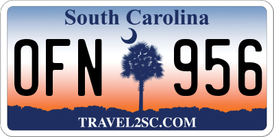 SC license plate OFN956