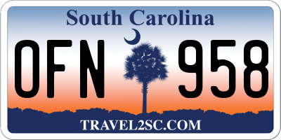 SC license plate OFN958