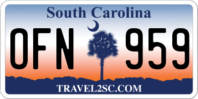 SC license plate OFN959
