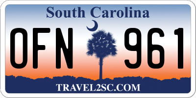 SC license plate OFN961