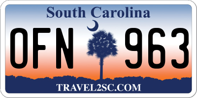 SC license plate OFN963