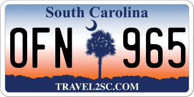 SC license plate OFN965