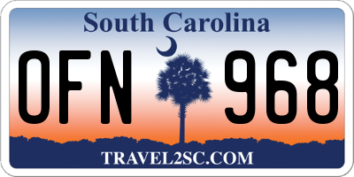 SC license plate OFN968