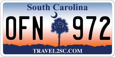 SC license plate OFN972
