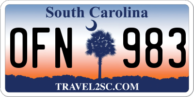 SC license plate OFN983