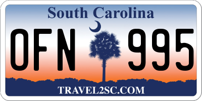 SC license plate OFN995