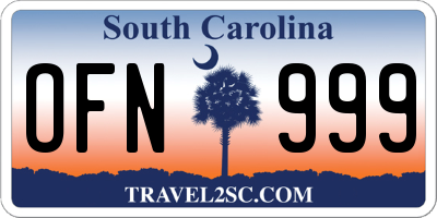 SC license plate OFN999