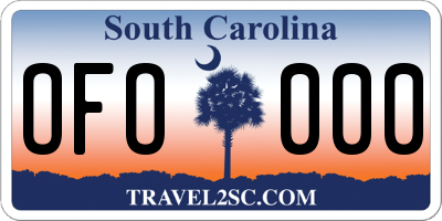 SC license plate OFO000