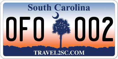 SC license plate OFO002