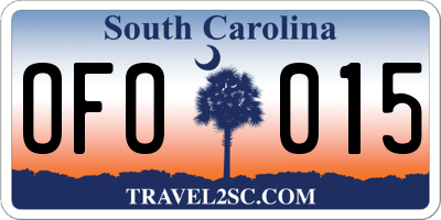 SC license plate OFO015