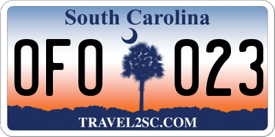 SC license plate OFO023