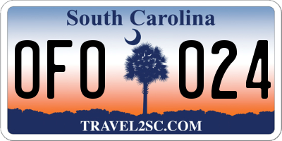 SC license plate OFO024