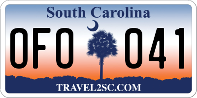 SC license plate OFO041