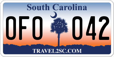 SC license plate OFO042