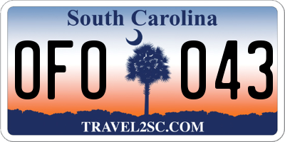 SC license plate OFO043