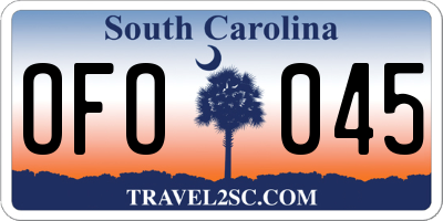 SC license plate OFO045