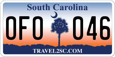 SC license plate OFO046
