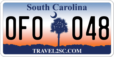 SC license plate OFO048