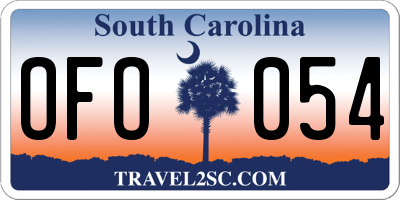 SC license plate OFO054