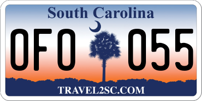 SC license plate OFO055