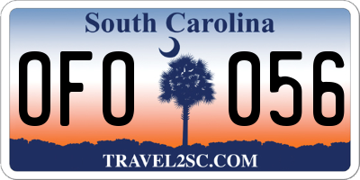 SC license plate OFO056