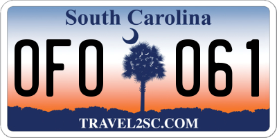 SC license plate OFO061