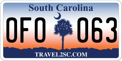 SC license plate OFO063