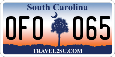 SC license plate OFO065