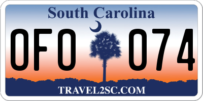 SC license plate OFO074
