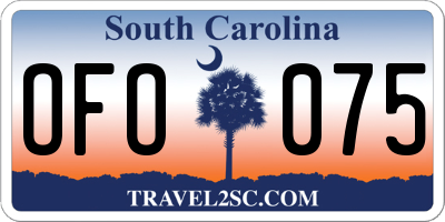 SC license plate OFO075