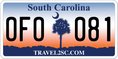 SC license plate OFO081