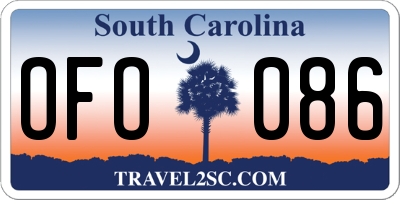 SC license plate OFO086