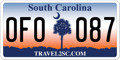 SC license plate OFO087