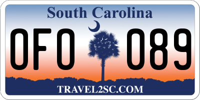 SC license plate OFO089