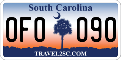 SC license plate OFO090