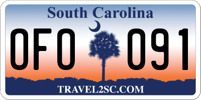 SC license plate OFO091