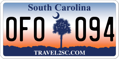 SC license plate OFO094