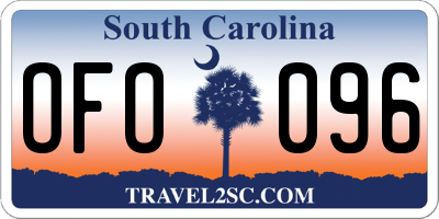 SC license plate OFO096