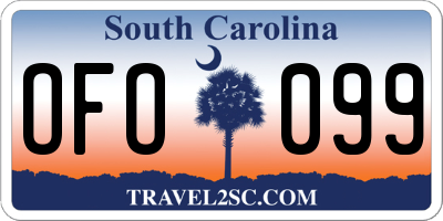 SC license plate OFO099