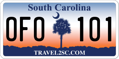SC license plate OFO101